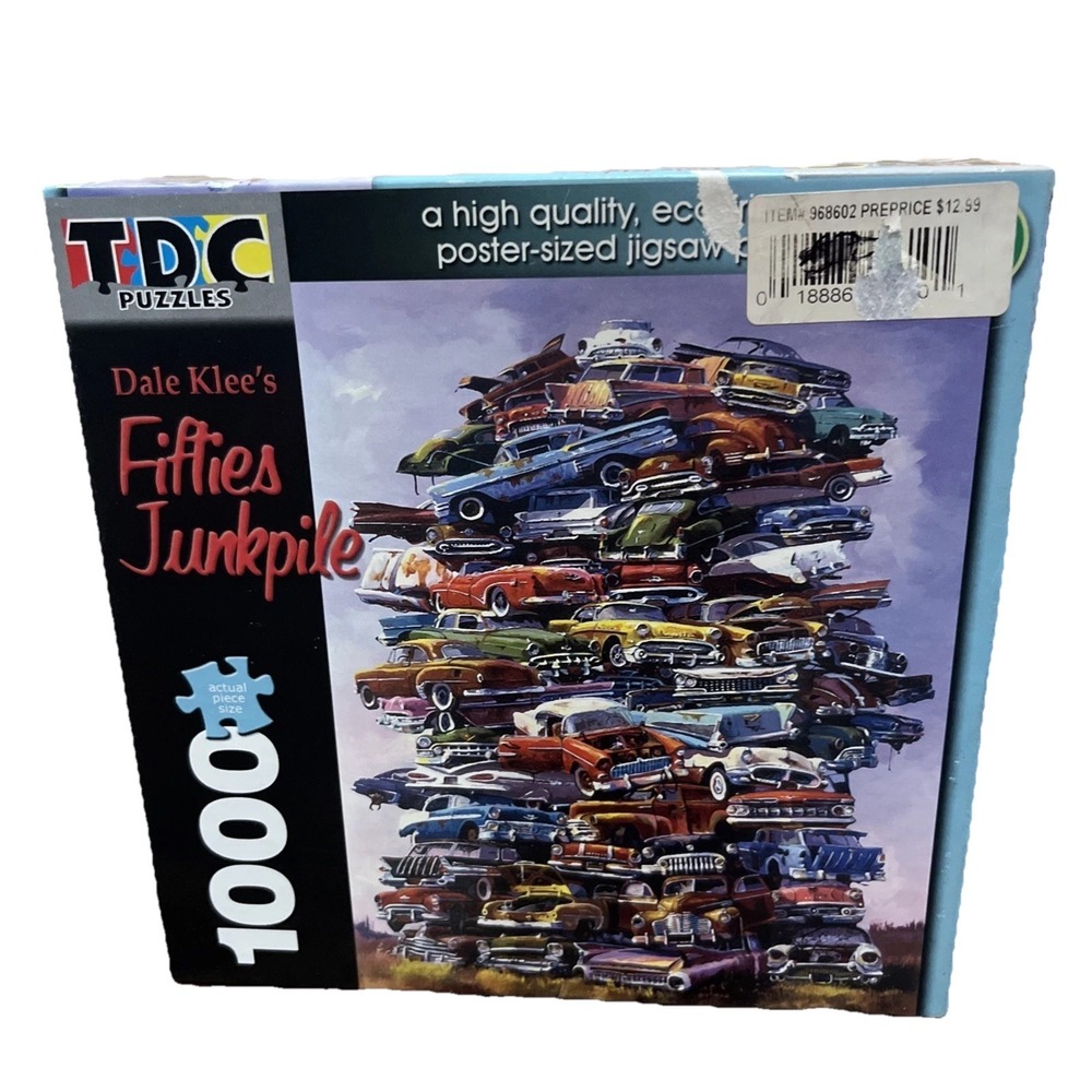 NEW Dale Klee FIFTIES JUNKPILE Antique Cars Trucks TDC Puzzle Recycled Jigsaw